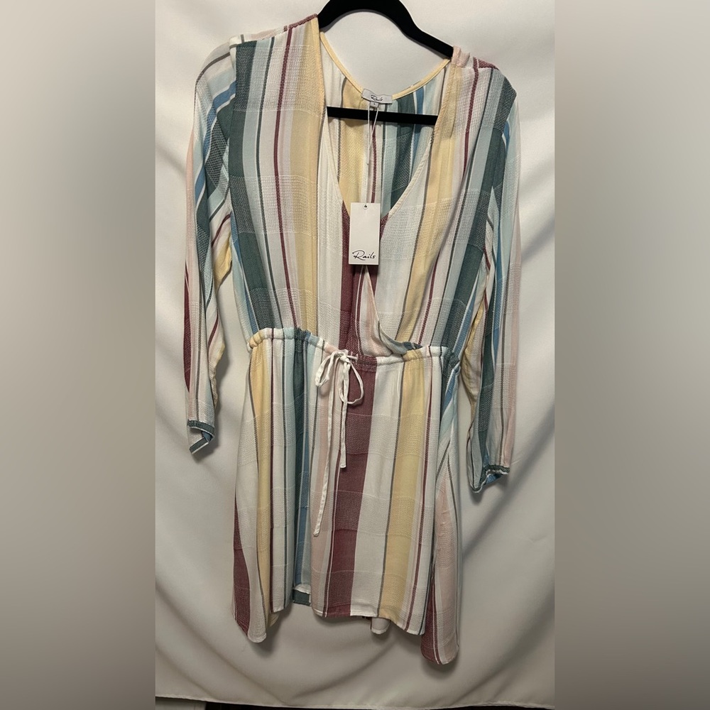 Rails Striped Lightweight Top in Cream, Teal & Burgundy